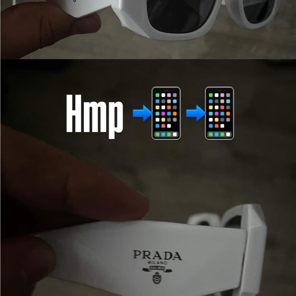 Prada White High-Tech Glasses
